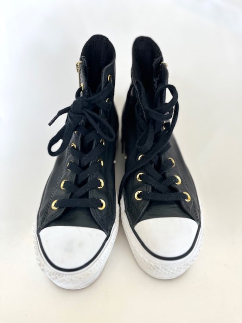 Converse Chuck Taylor High Tops Black Platform Zip Sneaker rare Find. W size 7 - Picture 5 of 7